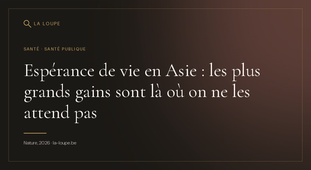 Illustration : une carte stylisée de l'Asie en lignes dorées avec des courbes ascendantes de longueurs inégales superposées à chaque région