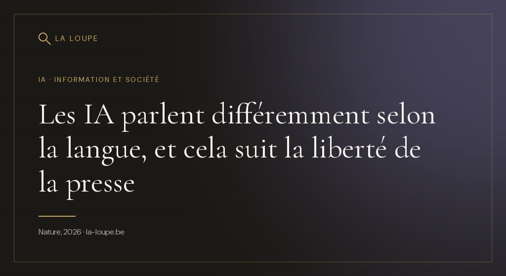 Illustration : un globe stylisé où plusieurs bulles de dialogue dans des alphabets différents émergent d'un réseau de neurones, certaines teintées d'une lumière plus chaude que les autres