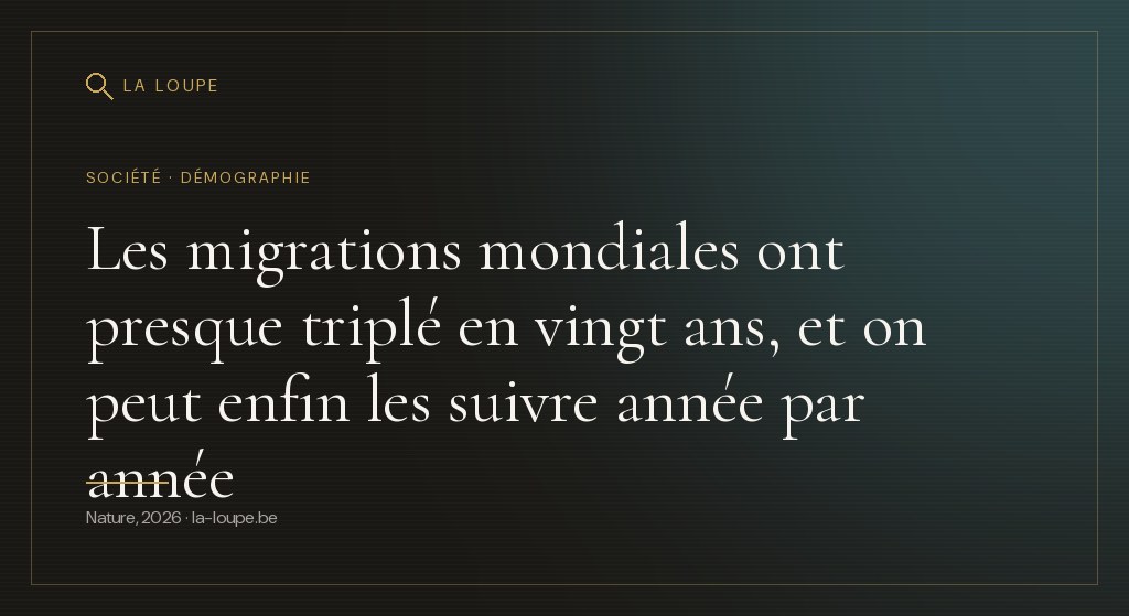 Illustration : un planisphère stylisé en lignes dorées sur fond sombre, traversé de courbes lumineuses de densité variable reliant les continents