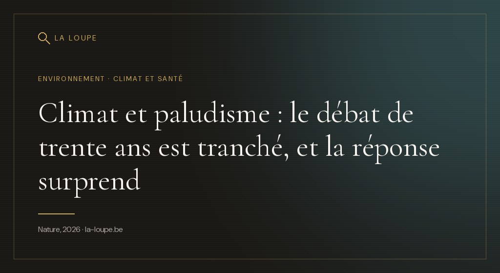 Illustration : une carte stylisée de l'Afrique en lignes dorées, avec des zones de couleurs contrastées et un moustique en superposition discrète