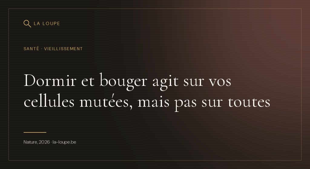 Illustration : une silhouette en course au lever du jour, avec en superposition un réseau de cellules sanguines dont certaines s'éclairent différemment