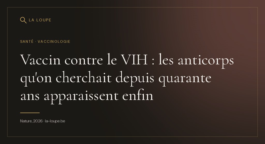 Illustration : une protéine d'enveloppe virale stylisée en tons verts, entourée d'anticorps lumineux dorés qui viennent s'y arrimer avec précision